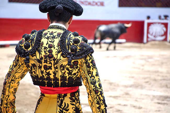 Matador waiting for bull in Bull Ring, Mexico.