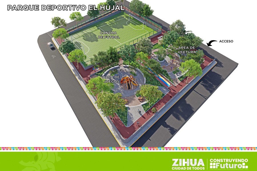 Gobierno Municipal rehabilita espacio deportivo y recreativo en la colonia El Hujal, Zihuatanejo